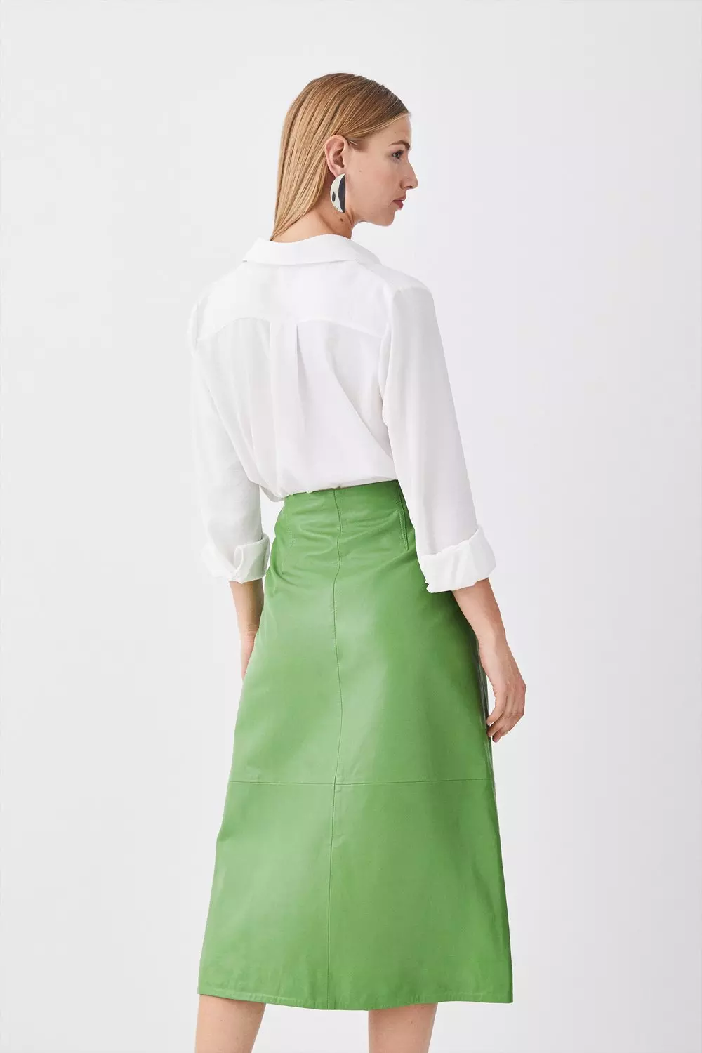 Green leather outlet skirt xl